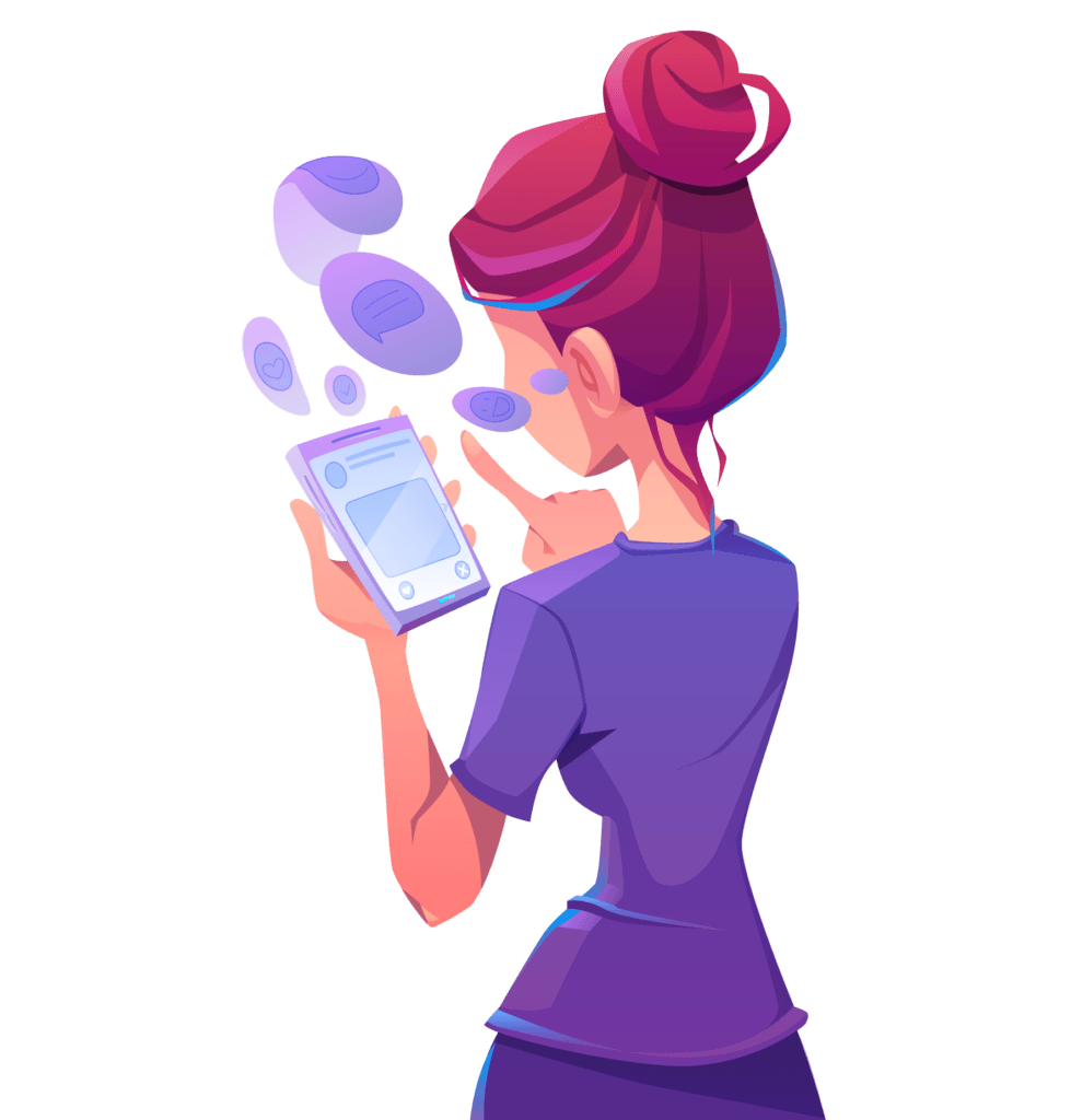 Illustration of a girl on her phone