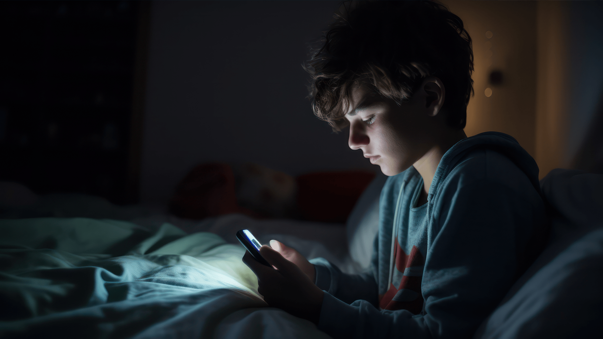 young-male-on-his-phone-in-bed